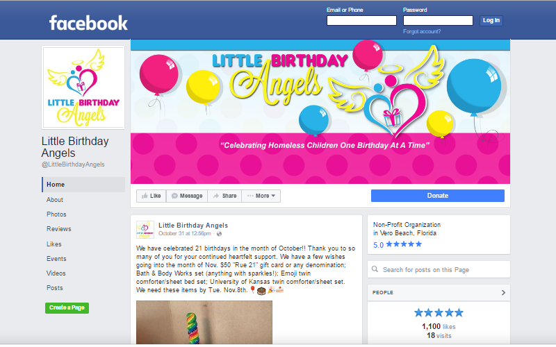 Little Birthday Angels Facebook Page. This link opens new window.